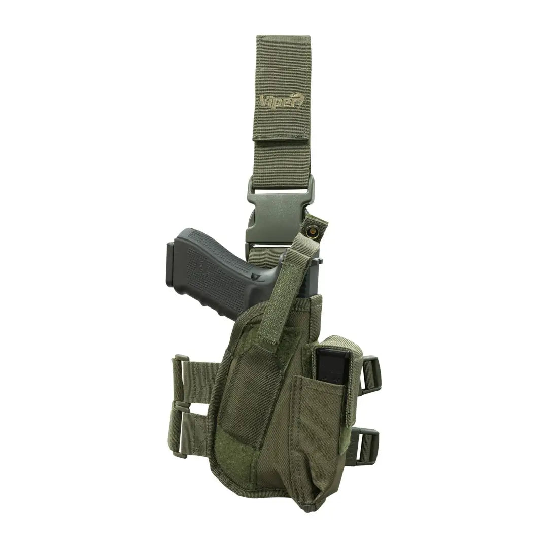 Olive green Viper Tactical Leg Holster for handgun, perfect tactical leg gear choice