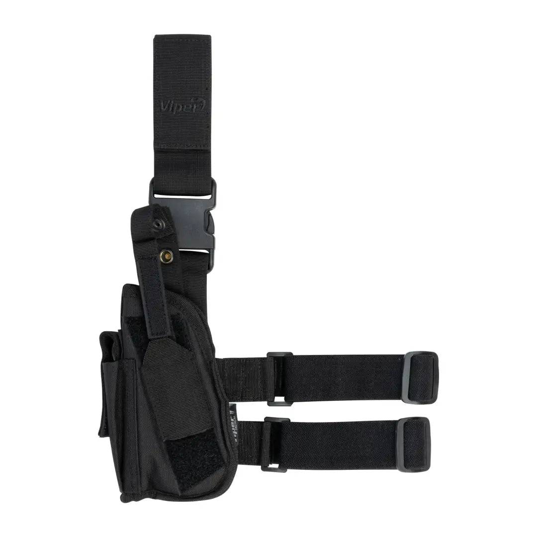 Black Viper Tactical Leg Holster with adjustable straps for left handed users