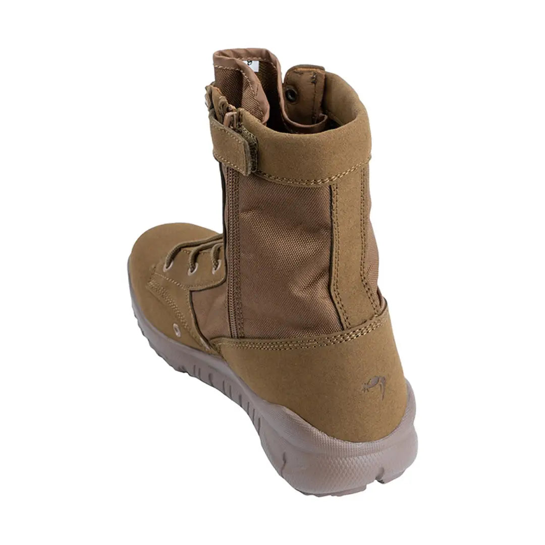 Tan Viper Tactical Sneaker Boots with side zipper and rugged sole for tough terrains