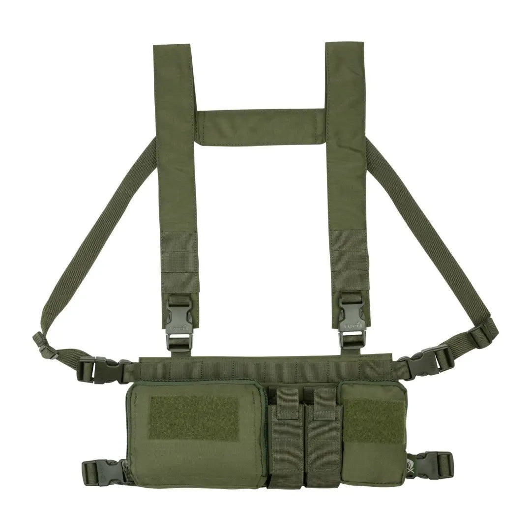 Olive green Viper VX Buckle Up Ready Rig with pouches and adjustable straps for tactical tasks