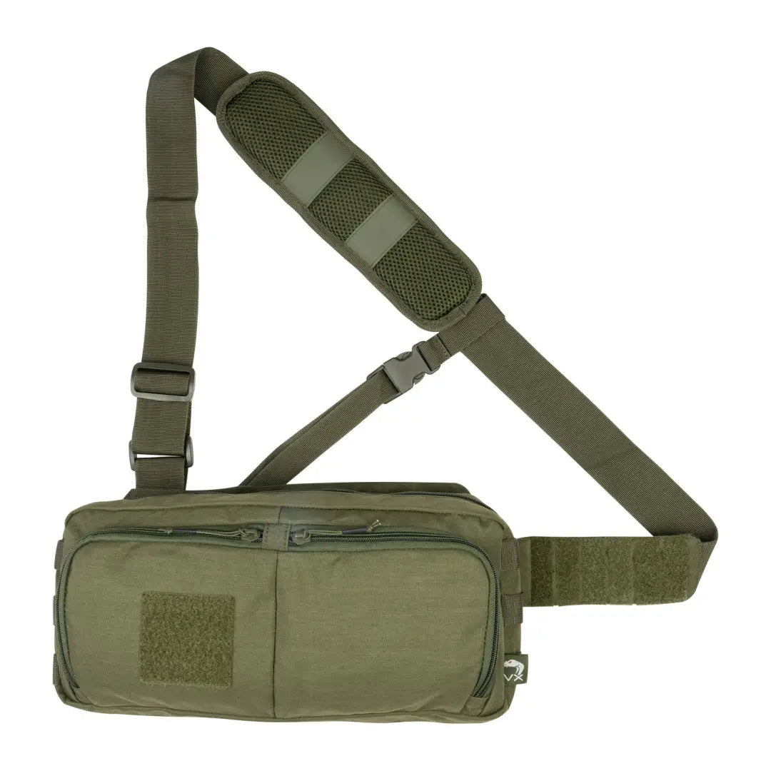 Olive green Viper VX Buckle Up Sling Pack with adjustable straps and compartments