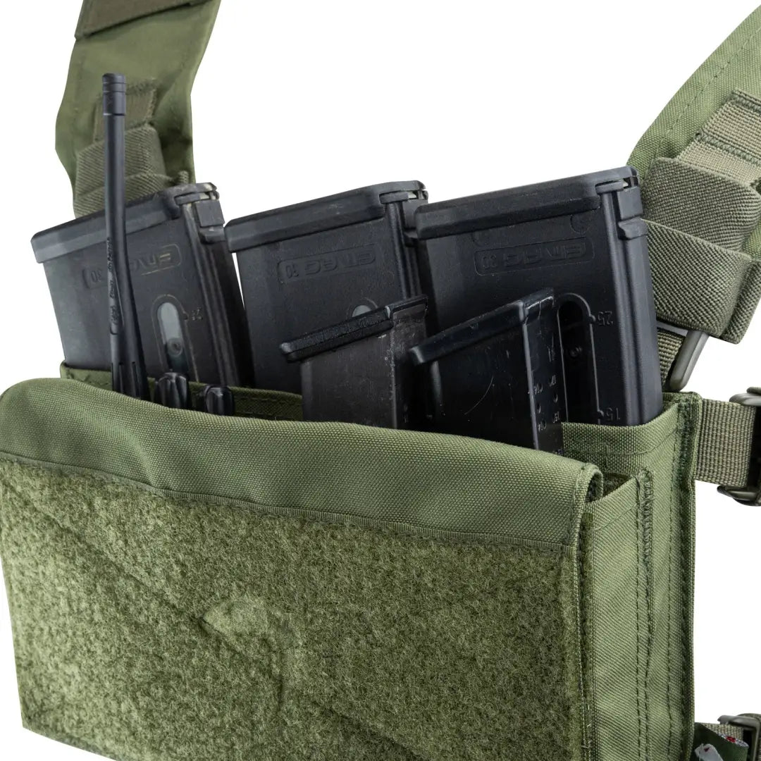 Military-style olive green ammo pouch for Viper VX Buckle Up Utility Rig, sleeves compatible