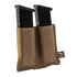 Viper VX Double Pistol Mag Sleeve in tan with two black pistol magazines inserted