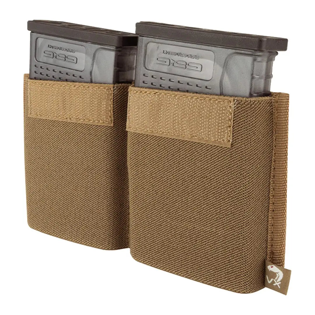 Tactical Viper VX Double Rifle Mag Sleeve XL holding two tan rifle magazines