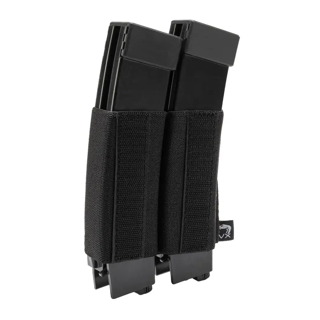 Black Viper VX Double SMG Mag Sleeve with elastic retention straps for tactical use