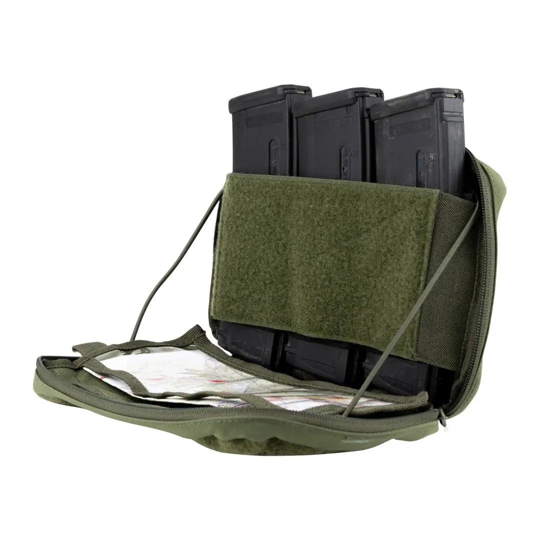 Olive green Viper VX Lazer Mag/Admin Panel with three black rifle magazines