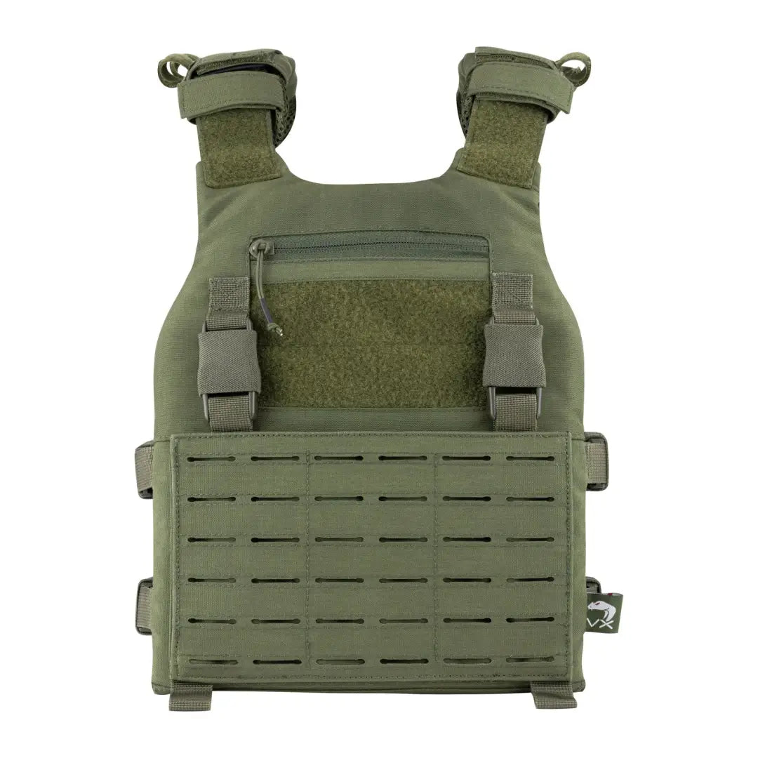 Olive green Military-style tactical vest with rifle mag sleeve for the Viper VX Multi Weapon System