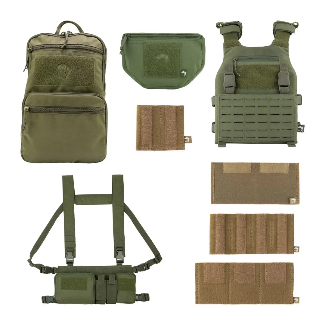 Tactical Viper VX Multi Weapon System Set with rifle mag sleeve in olive green and tan