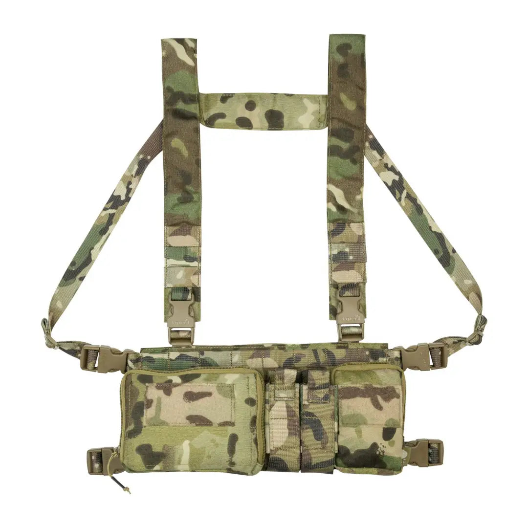 Camouflage tactical chest rig with pouches, adjustable straps for Viper VX Multi Weapon System