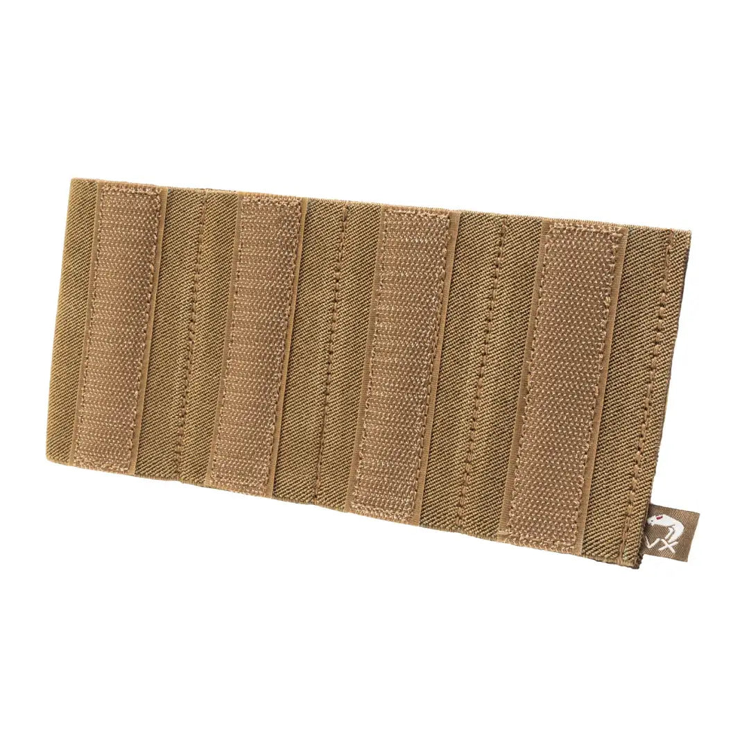 Tan tactical fabric panel with hook-and-loop strips on Viper VX Quad SMG Mag Sleeve