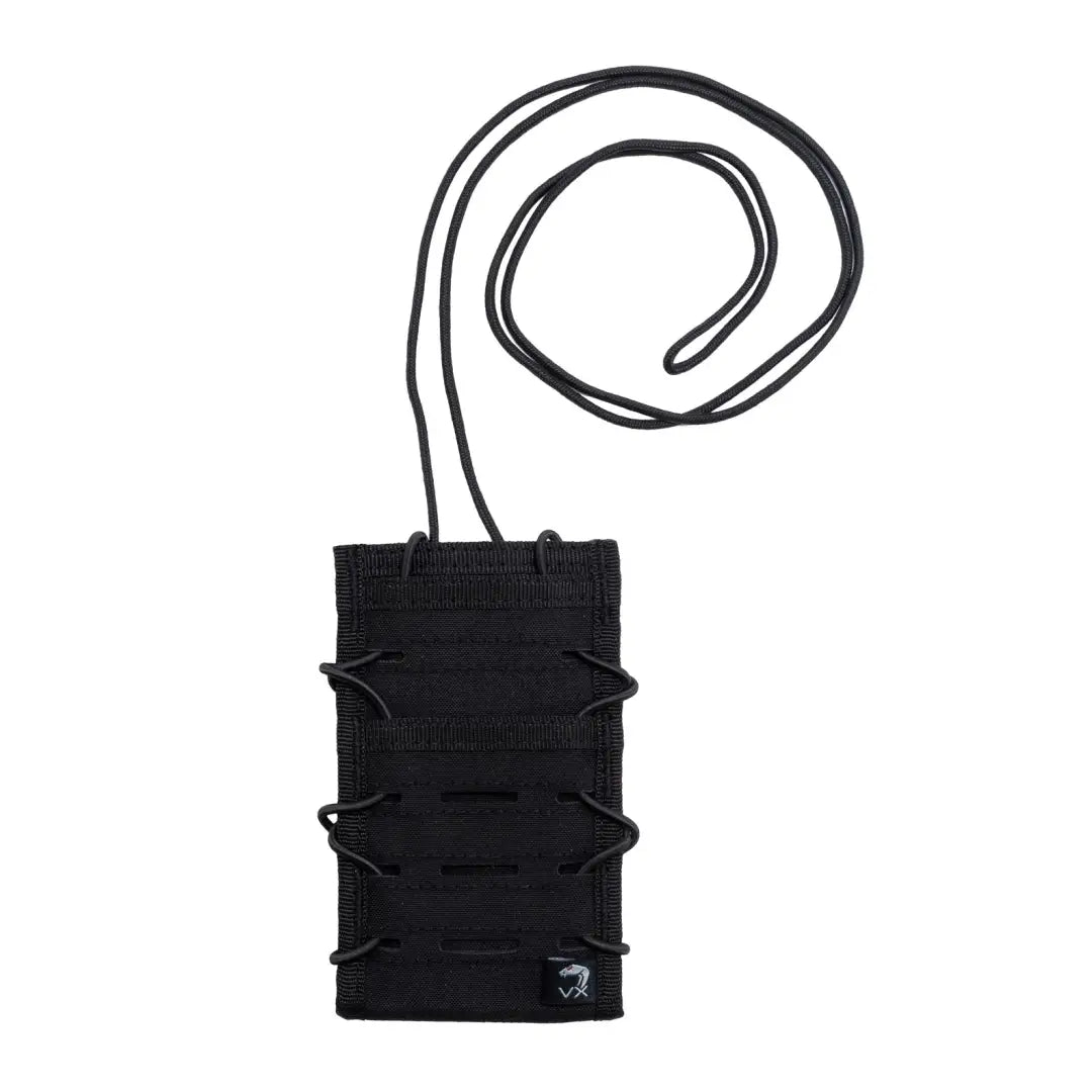 Black tactical Viper VX Smart Phone Pouch with a neck strap for easy carrying